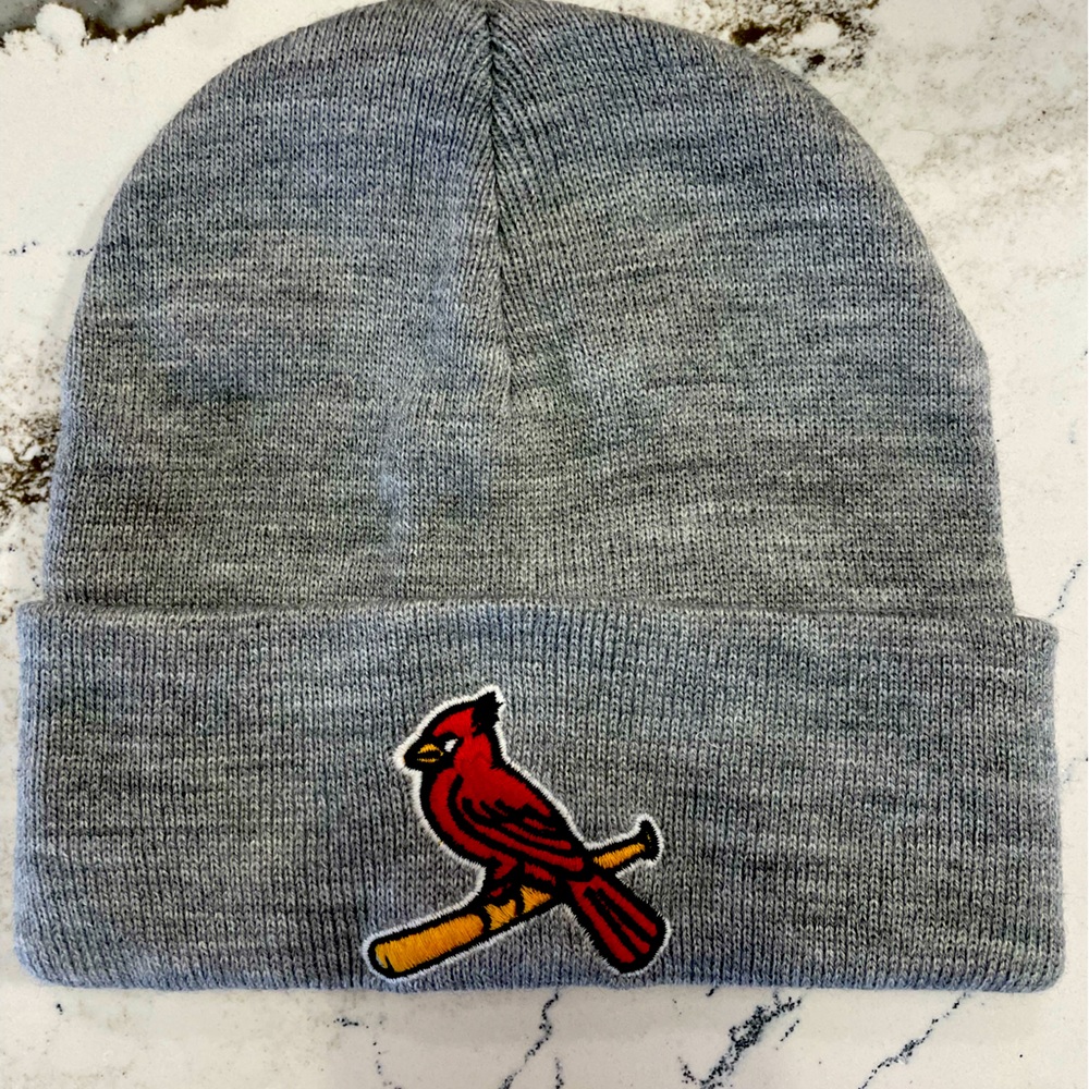 St. Louis Baseball Cardinals Men’s Red Gray Winter Snow Skull Hat Cap